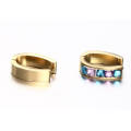 Venta al por mayor Claro Crystal City Gold Filled Hoop Earrings Stud